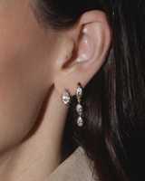 Boucles d'oreilles créoles minimalistes en or 14K avec diamant de laboratoire taille marquise 1 carat, clarté VS+, serti à griffes, style solitaire vintage