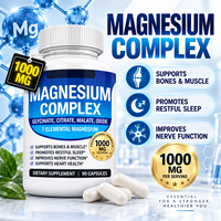 Complexe de glycinate de magnésium avec citrate, malate et oxyde – Flacon de 90 capsules – Complément nutritionnel minéral – Vente en gros – Marque privée – OEM ODM