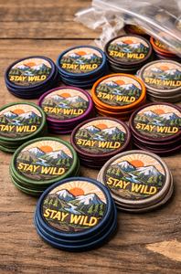 Parches Bordados Decorativos Stay Wild de 2.5 Pulgadas con Diseño de Espiral, Variedad de 10 Colores, Paquete de 100 Piezas para Gorras, Chaquetas y Bolsos - Product Image 3