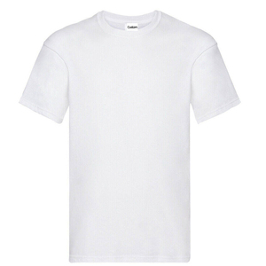 T-shirt blanc à manches courtes en jersey 100% coton pour homme, coupe ajustée - Product Image 1