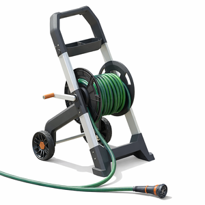 Carrete de manguera de aluminio de 200 pies, fácil de usar, portátil, con ruedas para jardín, granja, césped, garaje, Vietnam ODGGAD001 - Product Image 2