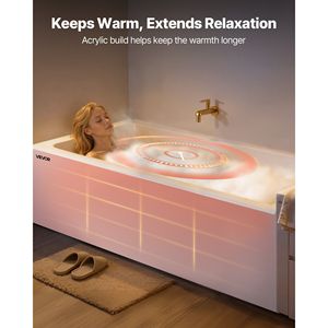 Vasca da bagno contemporanea in acrilico da incasso 54'' x 30'' con scarico a destra e foro di troppopieno, grande, 30'' contemporanea in acrilico da incasso - Product Image 3