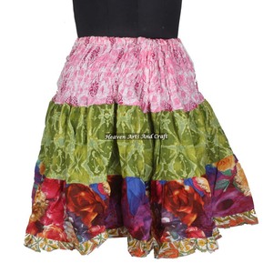 Gypsy Indian Mini <b>Skirt</b> <b>Patchwork</b> Cotton Rara Hippy Boho Print Stylish Summer Festival Wear for Work - Product Image 4