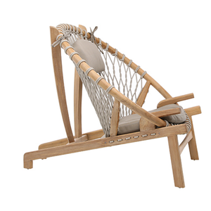 Silla Redonda de Madera de Teca de Estilo Minimalista Moderno con Cuerda Tejida y Cojín para Muebles del Hogar y Decoración de Hoteles - Product Image 2