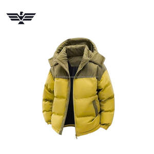 Chaqueta Acolchada de Pana para Hombre EMPIRE TREND WEARS, Chaqueta de Invierno Acolchada y Transpirable con Paneles de Pana, Cuello Alto con Letras y Logotipo Frontal - Product Image 6