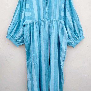 Vestido Maxi Casual de Verano para Mujer, Tejido, Ecológico, Lavable, Manga 3/4, Estampado Floral Bohemio Hecho a Mano - Product Image 2