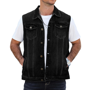 Gilet en jean pour hommes, veste sans manches, streetwear élégant, décontracté, respirant, durable, confortable pour toutes les saisons - Product Image 1