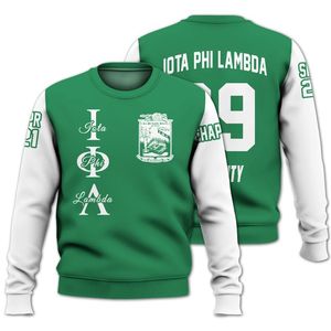 Sudadera Universitaria Personalizada Iota Phi Lambda, Verde Esmeralda y Blanco, con el Escudo de la Hermandad Griega desde 1929 - Product Image 3