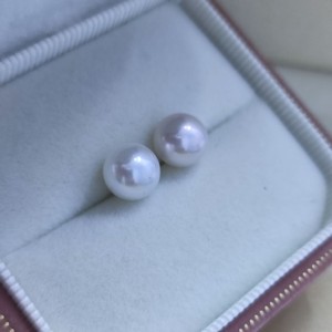 925 Silver <b>Fine</b> <b>Stud</b> <b>Earrings</b> 8-10mm Natural Freshwater Pearl Large White Pigment Nail Strong Light White Color Daily Wear - Product Image 2