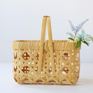 Cestas de flores para boda, la mejor opción, hermosas cestas hechas a mano con asas de bambú blanco, venta al por mayor - Product Image 1