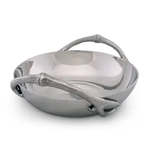 Moderno Cuenco Decorativo de Cerámica Premium Ecológico para Interiores, Elegante, Hecho a Mano, de Lujo, Plateado y Seguro - Product Image 1