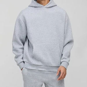 Best Supplier Men Winter Tracksuit Set | Oversized Solid Hooded Pullover & Sweatpants - Product Image 4