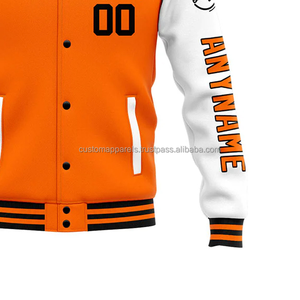 Vintage Wool and <b>Leather</b> Varsity <b>Jacket</b> with Custom Chenille Patch <b>Retro</b> Stand Collar Letterman Coat for Streetwear Brands - Product Image 6