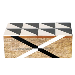 Customized Indian Handicrafts MDF Jewelry Box Decorative <b>Resin</b> Square Chips Inlay Storage Case Modern Design Multifunction Hook - Product Image 1