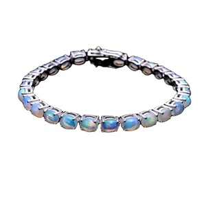 Ethiopian Opal Stone 925 Sterling Silver Tennis <b>Bracelet</b> for Women Girls Rhodium Plated Trendy Fine Jewelry Anniversary Gift - Product Image 1