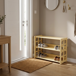 DISICO 3 tier wooden <b>shoe</b> <b>rack</b> with a minimalist design durable construction and ideal for entryway use. - Product Image 6