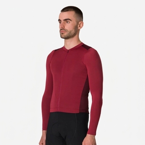 Maillot de cyclisme unisexe à manches courtes rouge, fermeture éclair intégrale, respirant, haute performance, avec logo avant, 100 % polyester, imprimé par sublimation - Product Image 3