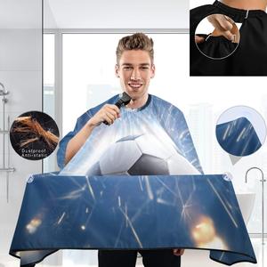 Cape de Coiffure Professionnelle Imperméable en Polyester pour Barbier et Salon, Personnalisable par Sublimation, Fermeture au Cou, Noire - Product Image 2