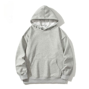 เสื้อฮู้ดผู้ชายสีดำ ผ้าฝ้าย ทรงปกติ สวมใส่สบาย สีพื้น มีกระเป๋าหน้า ผ้าเฟรนช์เทอร์รี่ถัก ผ้าฝ้ายผสม - Product Image 5