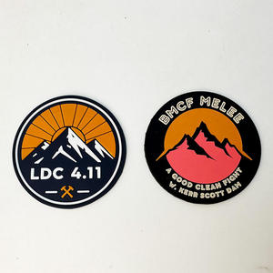 Patch en caoutchouc PVC 3D gaufré, badge circulaire autocollant, motif montagne, cadeau - Product Image 5