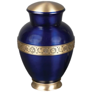 Urnes funéraires en laiton gravées à la main pour cendres d'adultes, urne funéraire en métal argenté, récipient commémoratif nickelé gaufré, pot. - Product Image 3