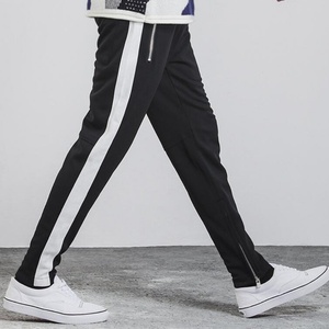 High Quality Wholesale Mens Jogging Sweat Pants <b>Trousers</b> Custom Men Stripe Plain <b>Track</b> Pants With Ankle Zippers - Product Image 5