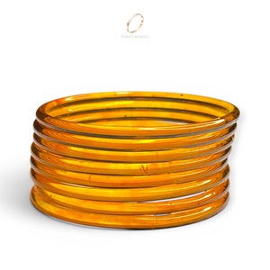 Factory Direct Premium <b>Jelly</b> Yellow Kashmiri Glass Bangles Set Trendy Wedding & Party Indian Jewelry at Wholesale Price - Product Image 3