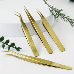 Stainless Steel <b>Eyelash</b> Tweezers Set High Precision Lash <b>Curlers</b>, Transplant Eyebrow Tools for Beginners Beauty Tools - Product Image 1