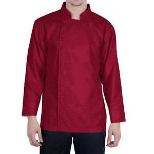 Uniforme de chef unisexe à manches courtes rouge et noir, veste de cuisine professionnelle pour restaurant, hôtel, vêtements de travail avec logo personnalisé - Product Image 6