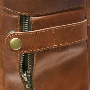 Brown Leather <b>Backpack</b> With Front Pocket New Style Multi-Functional Leather <b>Backpack</b> Bag Trending Outdoor Leather <b>Backpack</b> - Product Image 6