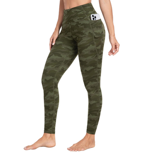 Team <b>Builder</b> Custom Women's 3D Camo Satin High Waist Yoga Leggings Side Phone Pocket Compression Lightweight Gym Fitness Running - Product Image 1
