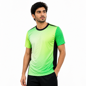 Camiseta de Manga Corta para Hombre, Estilo Juvenil Universitario, Tejido de Poliéster/Algodón de 200 Gramos, Camisetas de Fútbol al por Mayor - Product Image 2
