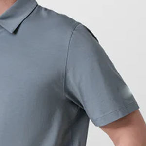 เสื้อยืดผู้ชายแฟชั่นสตรีททรงโอเวอร์ไซส์ สวมใส่สบาย คอปกพับได้ ราคาถูกสำหรับผู้ซื้อจำนวนมาก เสื้อผ้าสำหรับกิจกรรมกลางแจ้ง ปี 2026 พร้อมโลโก้แบบกำหนดเอง - Product Image 4