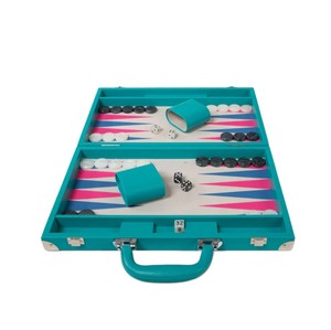 Premium Quality PU Leather Designs Chess Box <b>Backgammon</b> Board Game <b>Sets</b> Lockable Clasps Leather <b>Backgammon</b> in Case - Product Image 5