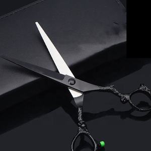 Ciseaux de barbier noirs personnalisés avec logo ANAAIF ENTERPRISES, ciseaux professionnels de coiffure en acier inoxydable bleu royal, vente en gros - Product Image 3
