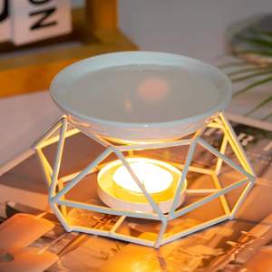Lavie Creations LC-1304 Metal <b>Wax</b> <b>Melt</b> Burner Ceramic Bowl Geometric Tealight Candle Holder Aromatherapy Essential Organic - Product Image 6