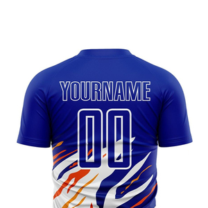 Proveedor de Ropa Deportiva de Poliéster Elástico para Camisetas de Fútbol, Fabricante de Camisetas de Fútbol con Diseño de Cuello Redondo Personalizadas - Product Image 4