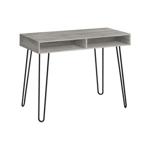 Scrivania per Computer Contemporanea da 40 Pollici in Laminato Grigio e Metallo Nero per Ufficio Domestico, Configurazione Sinistra e Destra con Cassetti Portaoggetti - Product Image 2