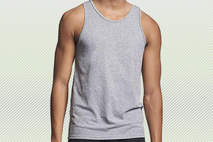 Débardeur en tricot uni à col rond pour homme, gris, décontracté, sans manches - Product Image 3
