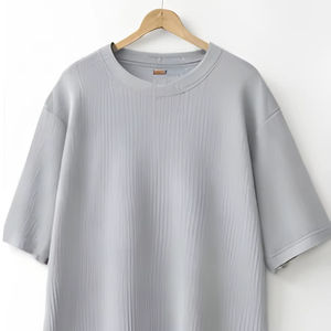 Private Label 240 GSM <b>Waffle</b> Knit Oversized TShirt Cotton Streetwear Blank Tee Wholesale Manufacturer - Product Image 1