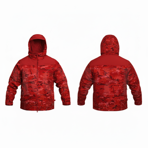 Hot Sale Customized All Over Printed Camouflage Waterproof Outdoor Hooded Jacket Lightweight Windproof Polyester <b>Coat</b> for Men - Product Image 4
