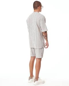 Ensemble 2 pièces tendance été 2026 : T-shirt et short décontractés à couleur unie pour homme - Product Image 3