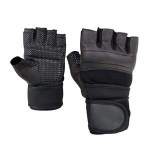 Guantes de gimnasio transpirables sin dedos con soporte para muñeca para levantamiento de pesas, ejercicio, entrenamiento físico, unisex, para todas las estaciones - Product Image 4
