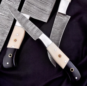 Juego de Cuchillos de Cocina de Acero de Damasco OEM ODM Premium, 7 Piezas, Cuchillos de Chef Profesionales Forjados a Mano, Afilados como una Navaja, Logotipo Personalizado, Ecológicos - Product Image 4