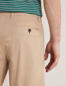 Shorts Bermuda en Coton Beige pour Homme, Taille Mi-Haute, Fermeture Boutonnée, Style Décontracté, Couleur Unie, Tissu Tissé Respirant - Product Image 6
