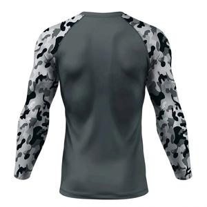 Camiseta de Compresión de Manga Larga con Camuflaje para Hombre, Personalizada, para MMA, Gris, Táctica, para BJJ, Grappling, Transpirable, para Entrenamiento de Combate - Product Image 3