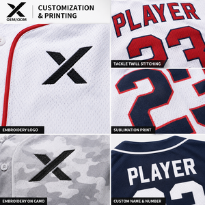 เสื้อกีฬา X Sports City แบบสั่งพิมพ์ลายเอง เสื้อเบสบอลแขนกุด ระบายอากาศได้ดี คุณภาพสูง หลายสี ขายดี ผู้ผลิตโดยตรง - Product Image 3