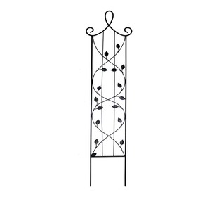 Treillis de jardin moderne en fer avec accents de feuilles artistiques pour la culture verticale des plantes - Product Image 5