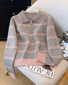 Pull en tricot doux à manches longues pour femme, col rond, décontracté, surdimensionné, chaud et confortable, coupe ample pour l'hiver - Product Image 5