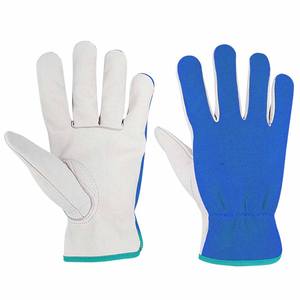 Gants de conduite en cuir de chèvre et croûte de cuir, protection individuelle résistante à l'abrasion, protection des mains pour activités de plein air et travail - Product Image 2